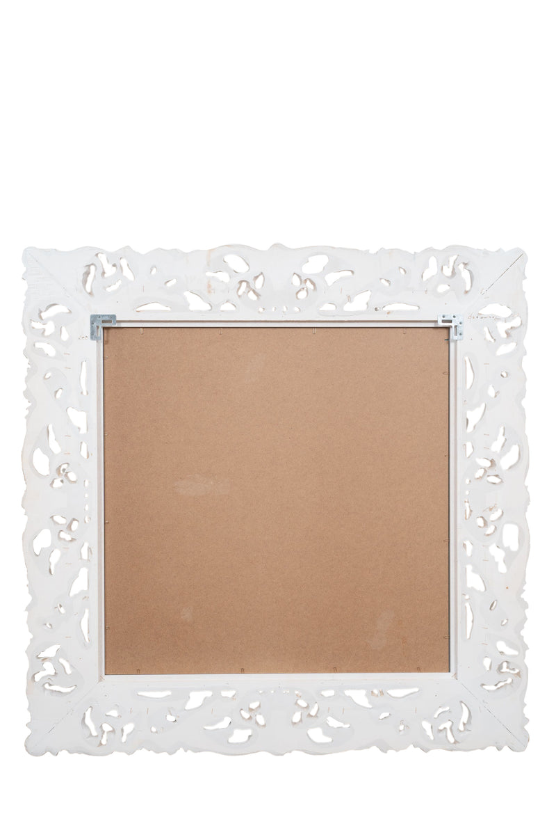 Biscottini SPECCHIERA DA PARETE IN LEGNO FINITURA BIANCA ANTICATA MADE IN ITALY Specchio