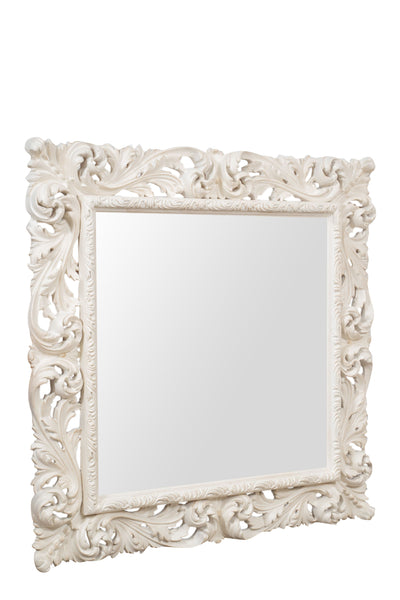 Biscottini SPECCHIERA DA PARETE IN LEGNO FINITURA BIANCA ANTICATA MADE IN ITALY Specchio