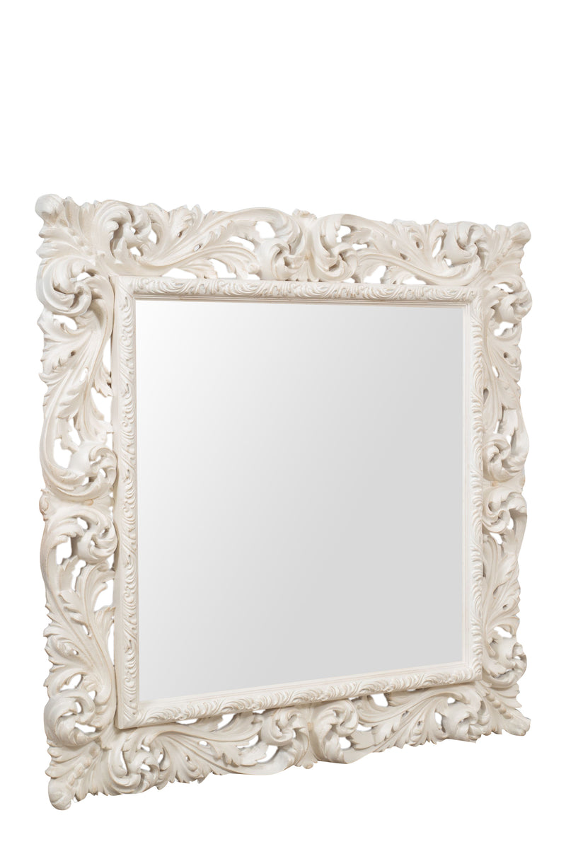 Biscottini SPECCHIERA DA PARETE IN LEGNO FINITURA BIANCA ANTICATA MADE IN ITALY Specchio