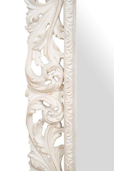 Biscottini SPECCHIERA DA PARETE IN LEGNO FINITURA BIANCA ANTICATA MADE IN ITALY Specchio