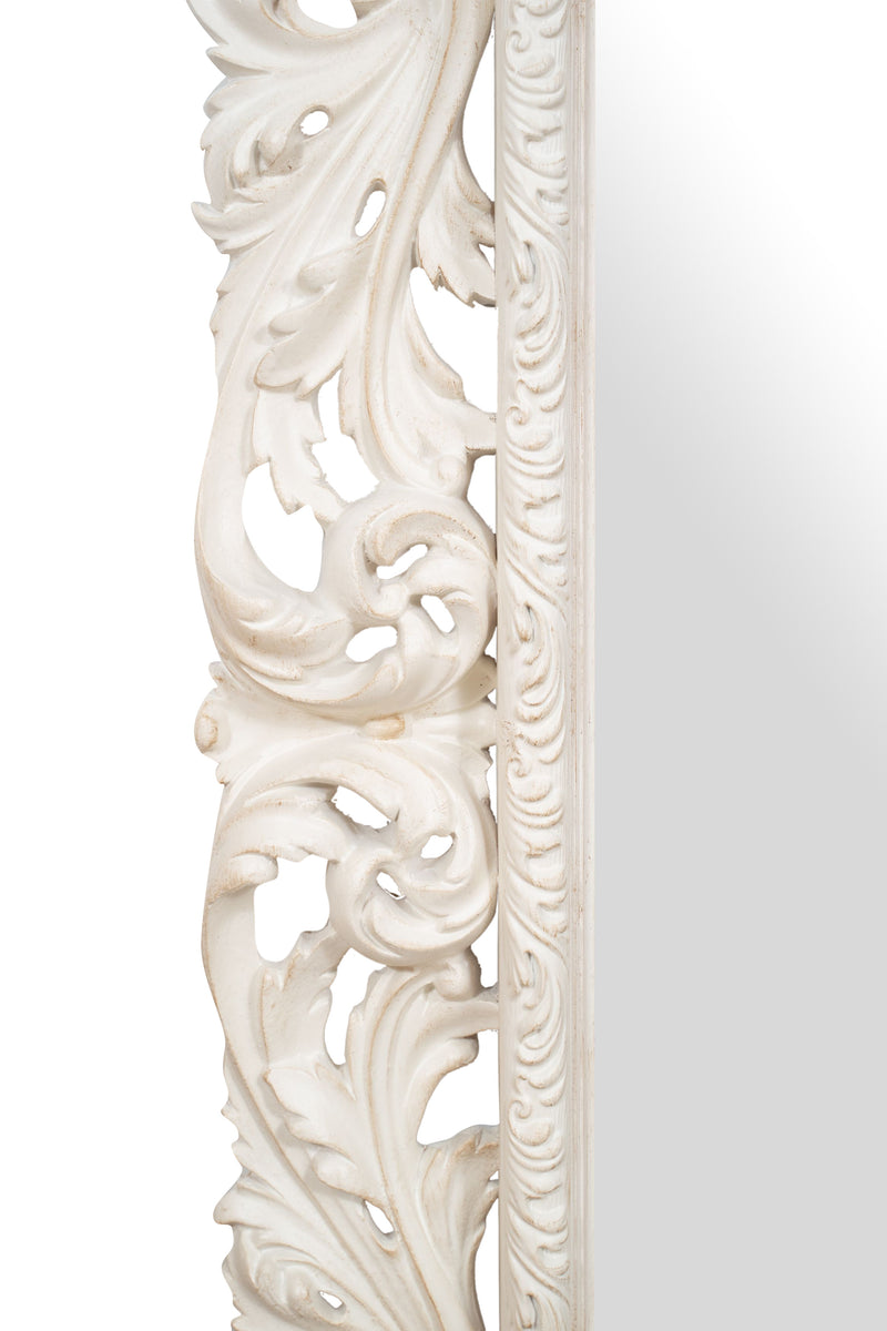 Biscottini SPECCHIERA DA PARETE IN LEGNO FINITURA BIANCA ANTICATA MADE IN ITALY Specchio