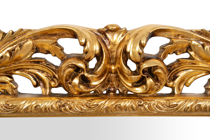 Biscottini SPECCHIERA DA PARETE IN LEGNO FINITURA FOGLIA ORO ANTICATO MADE IN ITALY