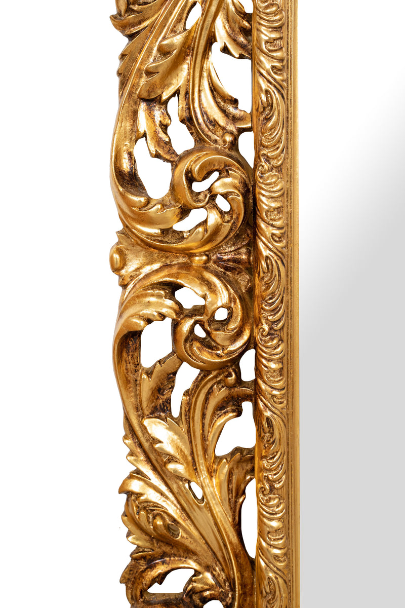 Biscottini SPECCHIERA DA PARETE IN LEGNO FINITURA FOGLIA ORO ANTICATO MADE IN ITALY