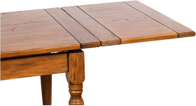 Biscottini Tavolo in legno massello di tiglio allungabile Country finitura noce Made in Italy