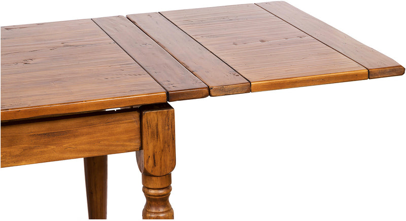 Biscottini Tavolo in legno massello di tiglio allungabile Country finitura noce Made in Italy