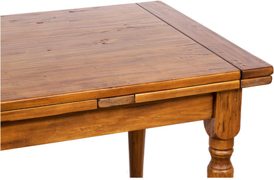 Biscottini Tavolo in legno massello di tiglio allungabile Country finitura noce Made in Italy