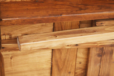 Biscottini Tavolo in legno massello di tiglio allungabile Country finitura noce Made in Italy