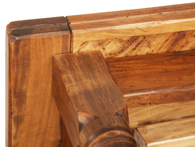 Biscottini Tavolo in legno massello di tiglio allungabile Country finitura noce Made in Italy