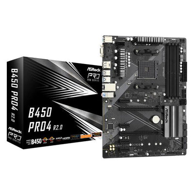ASRock B450 Pro4 R2.0 - Motherboard - ATX - Socket AM4 - AMD B450 Chipsatz - USB 3.2 Gen 1, USB-C Gen2, USB 3.2 Gen 2 - Gigabit LAN - Onboard-Grafik (CPU erforderlich)