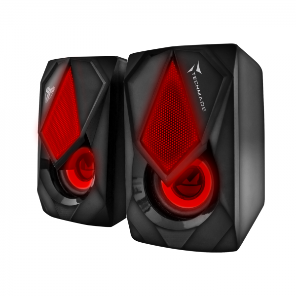 Techmade Speaker Gaming 2.0 3w Usb Led Light Rosso/blu/verde