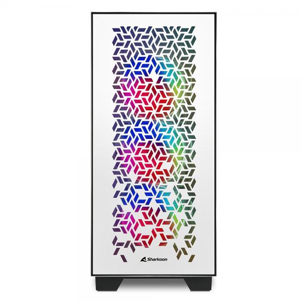 Case Sharkoon ELITE SHARK CA300H - Atx, Micro Atx - Alimentatore NON presente - 2 porte USB frontali, audio in/out - 3x Ventole 120mm. RGB - Mid Tower ATX - Bianco