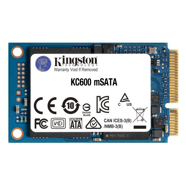 Kingston KC600 - SSD - crittografato - 512 GB - interno - mSATA - SATA 6Gb/s - AES a 256 bit - TCG Opal Encryption, Self-Encrypting Drive (SED)