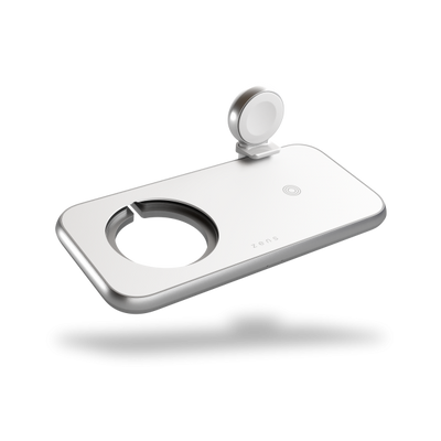 ZENS ZEDC17W/00 Caricabatterie per dispositivi mobili Universale Argento, Bianco USB Carica wireless Interno (Zens Aluminium Series tr?dl?s opladnin)