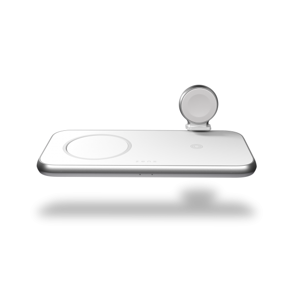 ZENS ZEDC17W/00 Caricabatterie per dispositivi mobili Universale Argento, Bianco USB Carica wireless Interno (Zens Aluminium Series tr?dl?s opladnin)