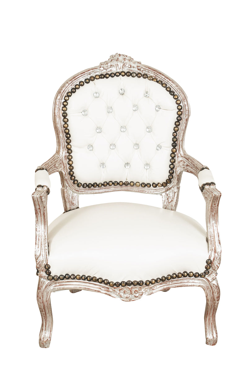 Biscottini POLTRONA DA BAMBINO STILE FRANCESE LUIGI XVI IN LEGNO MASSELLO DI FAGGIO Sedia