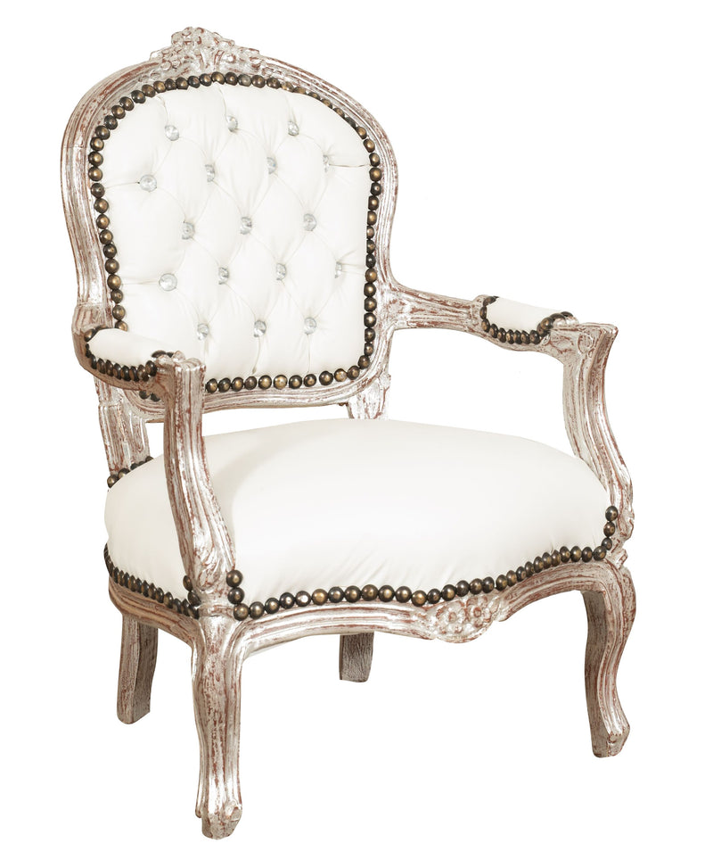 Biscottini POLTRONA DA BAMBINO STILE FRANCESE LUIGI XVI IN LEGNO MASSELLO DI FAGGIO Sedia