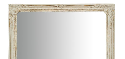 Biscottini Specchio Specchiera da parete e appendere verticale/orizzontale L50xPR4xH140 cm finitura bianco anticato