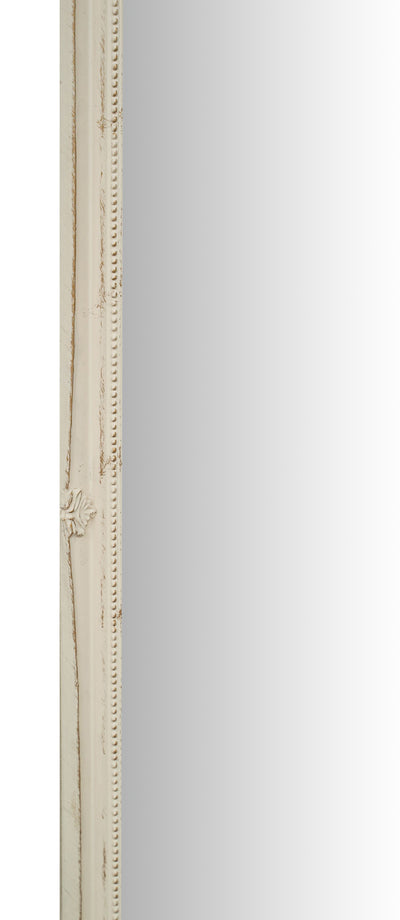 Biscottini Specchio Specchiera da parete e appendere verticale/orizzontale L50xPR4xH140 cm finitura bianco anticato
