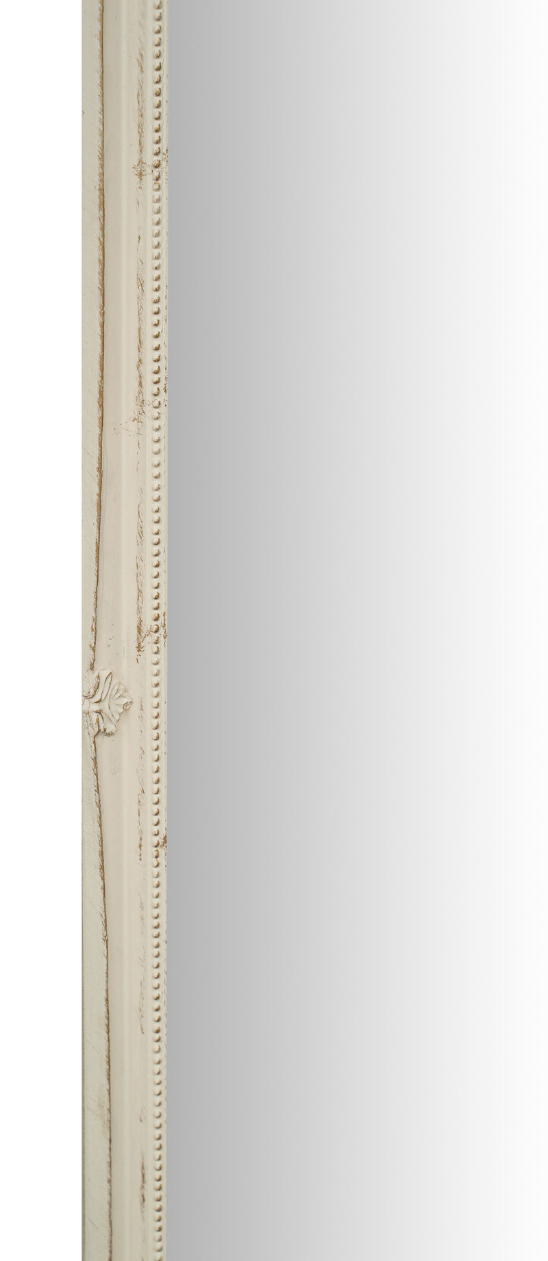 Biscottini Specchio Specchiera da parete e appendere verticale/orizzontale L50xPR4xH140 cm finitura bianco anticato