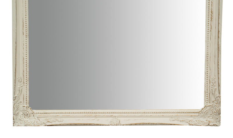 Biscottini Specchio Specchiera da parete e appendere verticale/orizzontale L50xPR4xH140 cm finitura bianco anticato