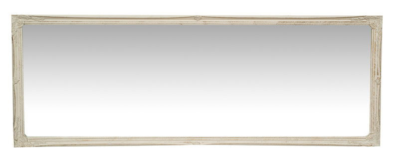 Biscottini Specchio Specchiera da parete e appendere verticale/orizzontale L50xPR4xH140 cm finitura bianco anticato