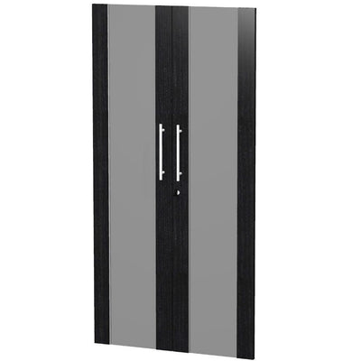 COPPIA DI ANTE IN VETRO TEMPERATO FUME' PER MOBILE ALTO ECO CON SERRATURA CM. 80x153,8h