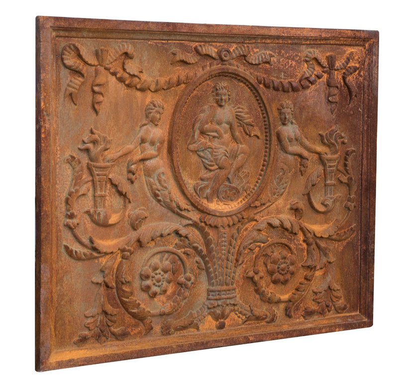 Biscottini PIASTRA DA CAMINO IN FUSIONE DI GHISA L82XPR3,5XH65 CM RUGGINE AL NATURALE