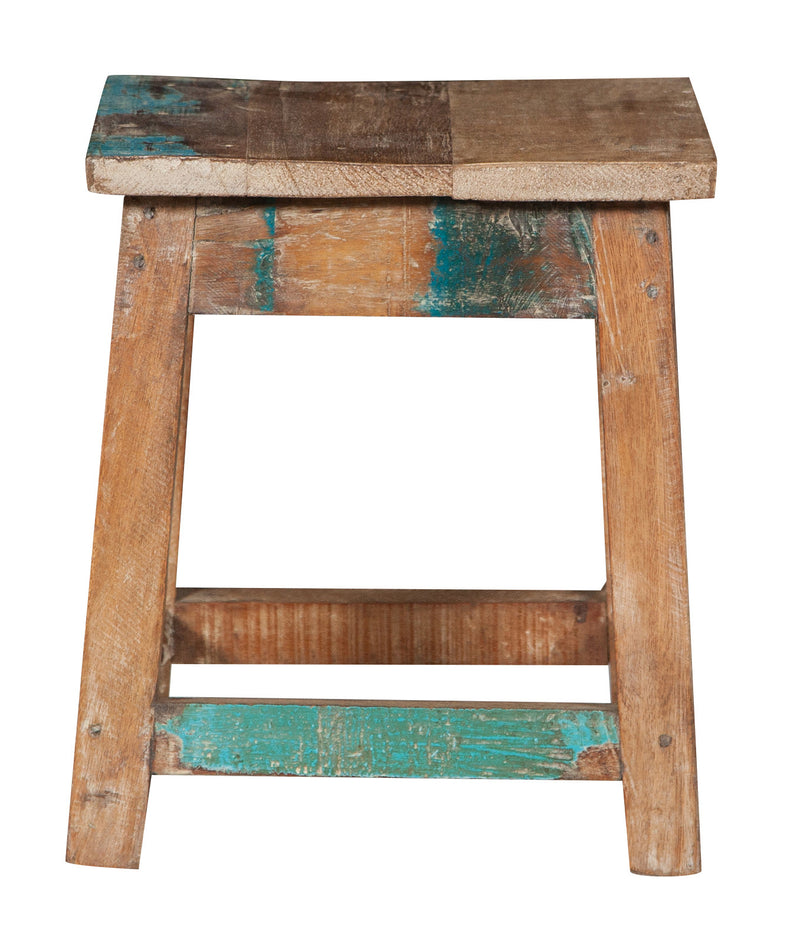 Biscottini PANCHETTO QUADRATO IN LEGNO VECCHIO RICICLATO DI TEAK dimensioni larghezza