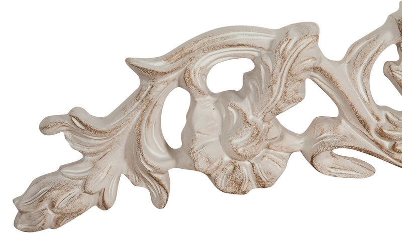 Biscottini Sopraporta in legno finitura bianco anticato L75xPR5,5xH24 cm Made in Italy