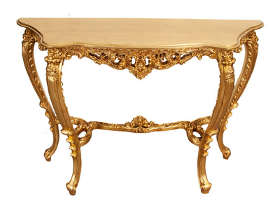 Biscottini CONSOLLE IN FINITURA FOGLIA ORO ANTICATO MADE IN ITALY dimensioni lunghezza