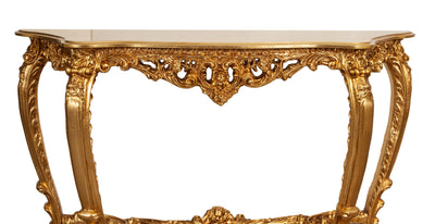 Biscottini CONSOLLE IN FINITURA FOGLIA ORO ANTICATO MADE IN ITALY dimensioni lunghezza