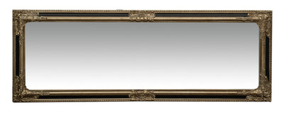 Biscottini Specchio Specchiera Impero da parete e appendere verticale/orizzontale L50xPR4xH140 cm finitura argento e nero anticato