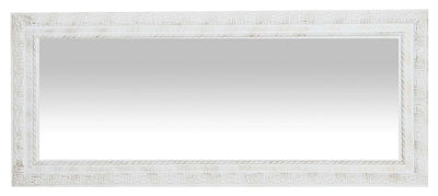 Biscottini Specchio Specchiera da parete e appendere verticale/orizzontale L35xPR4xH82 cm finitura bianco anticato.