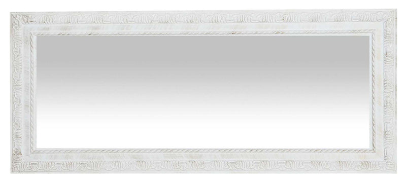Biscottini Specchio Specchiera da parete e appendere verticale/orizzontale L35xPR4xH82 cm finitura bianco anticato.