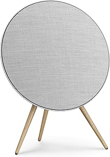 Bang & Olufsen Beosound A9 (5th Gen) - Legendary WiFi and Bluetooth Home Speaker with Room-Filling Sound, Powerful Luxury Floor Speaker with Oak Legs - Natural Aluminium