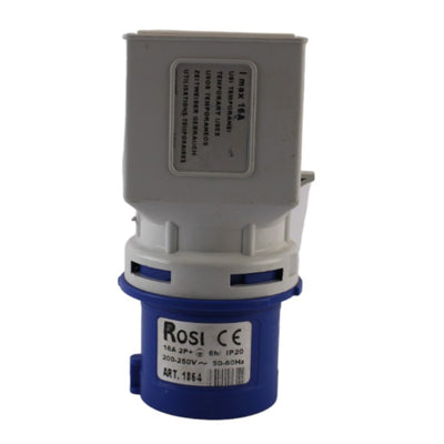 Adattatore Cee industriale 2P+T 16A / 2 Prese bipasso Rosi