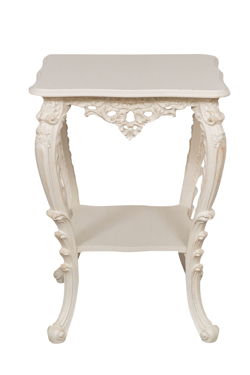 Biscottini TAVOLO PANCHETTO IN FINITURA BIANCA ANTICATA MADE IN ITALY dimensioni lunghezza