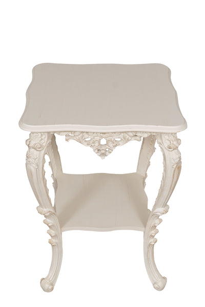 Biscottini TAVOLO PANCHETTO IN FINITURA BIANCA ANTICATA MADE IN ITALY dimensioni lunghezza