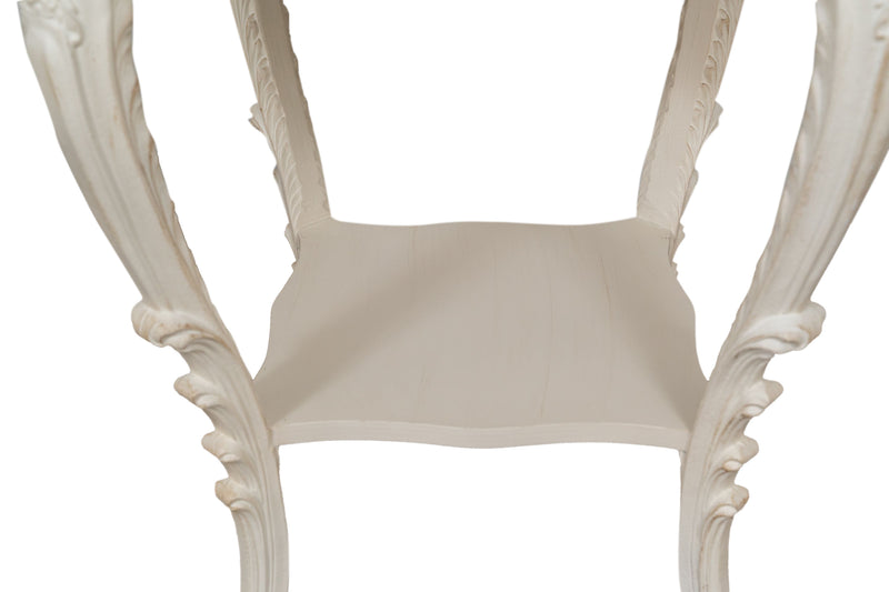 Biscottini TAVOLO PANCHETTO IN FINITURA BIANCA ANTICATA MADE IN ITALY dimensioni lunghezza