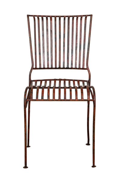 Biscottini Sedia in ferro battuto da esterno da giardino da pranzo finitura rosso anticata