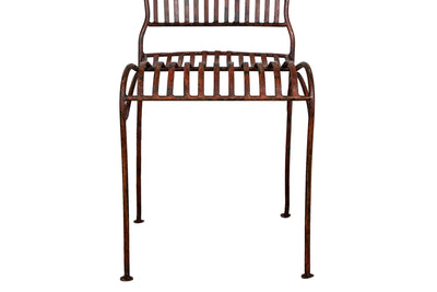 Biscottini Sedia in ferro battuto da esterno da giardino da pranzo finitura rosso anticata