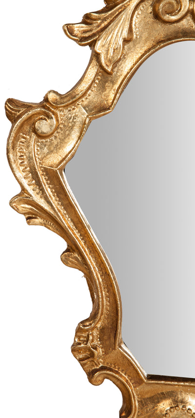 Biscottini Specchiera da parete in legno finitura foglia oro anticato L20xPR3xH35 cm Made in Italy