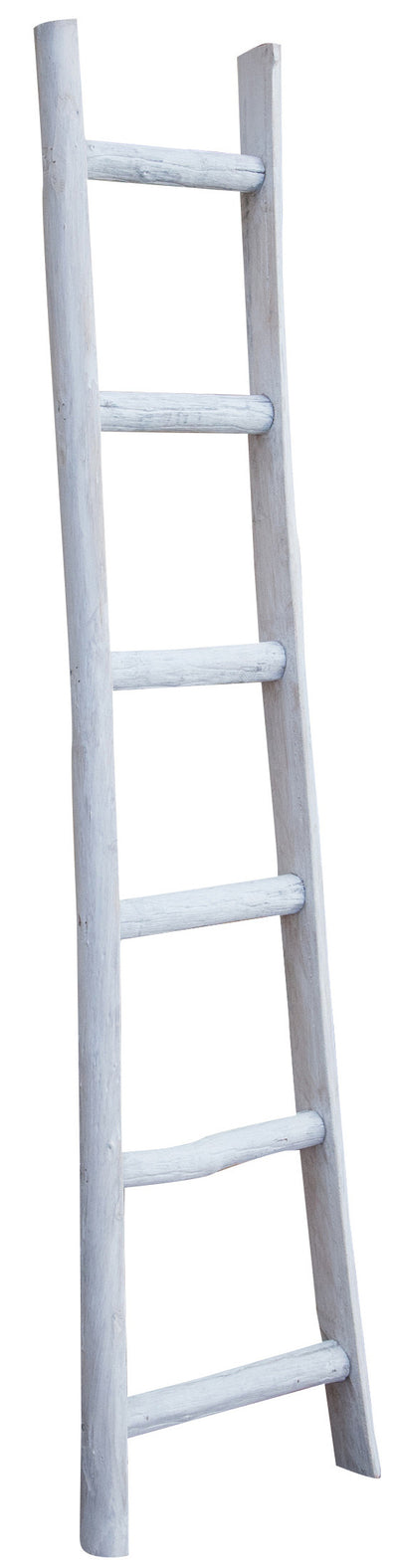 Biscottini Scala in legno finitura bianca anticata L44xPR8xH180 cm dimensioni Riproduce