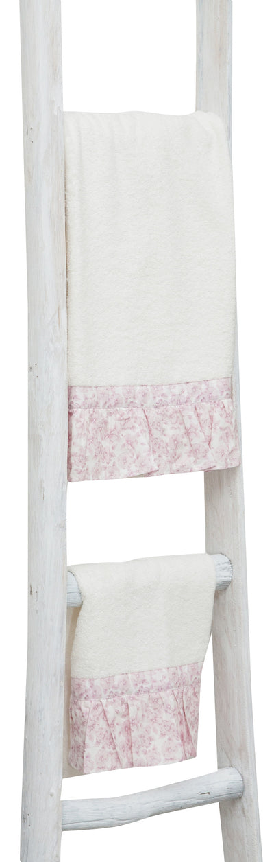 Biscottini Scala in legno finitura bianca anticata L44xPR8xH180 cm dimensioni Riproduce