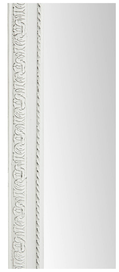 Biscottini Specchio Specchiera da parete e appendere verticale/orizzontale L72xPR4xH180 cm finitura bianca anticata.