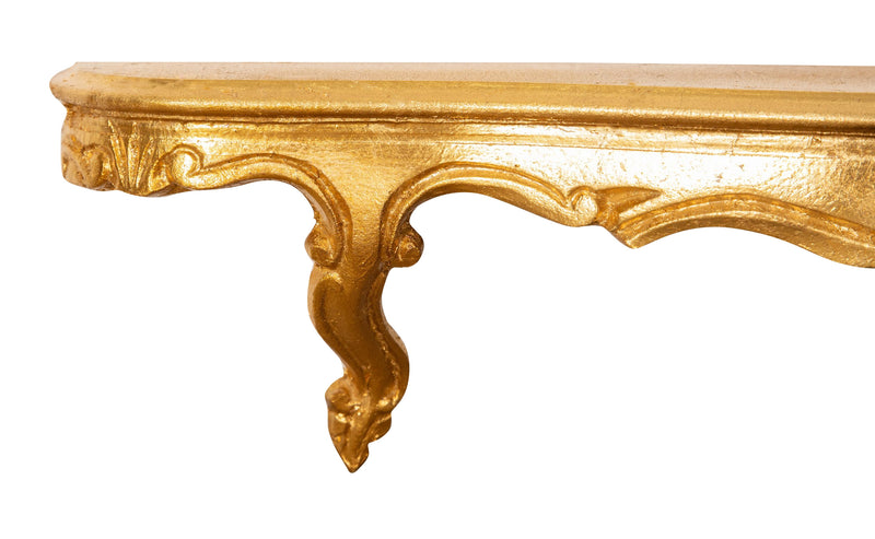 Biscottini MENSOLA A MURO IN LEGNO FINITURA FOGLIA ORO ANTICATO L59XPR13XH14 cm Made in Italy