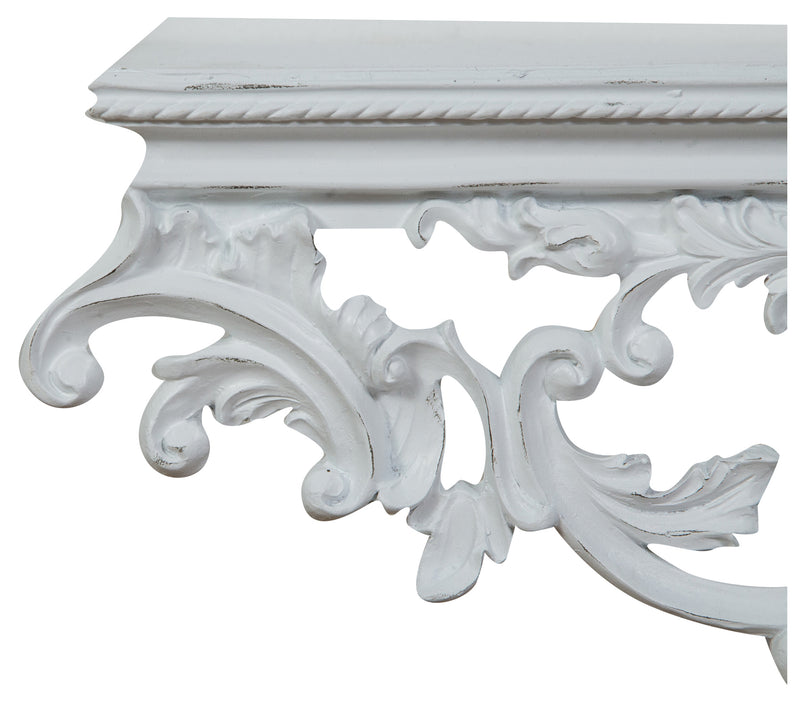 Biscottini MENSOLA A MURO IN LEGNO FINITURA BIANCA ANTICATA L46XPR17XH22 CM MADE IN ITALY