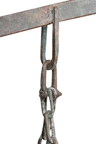 Biscottini Dondolo a tre posti in ferro battuto finitura ruggine anticata Molto stabile