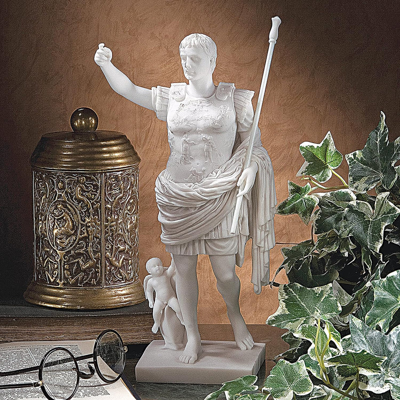 Design Toscano Statua in Marmo Sintetico Augusto di Prima Porta