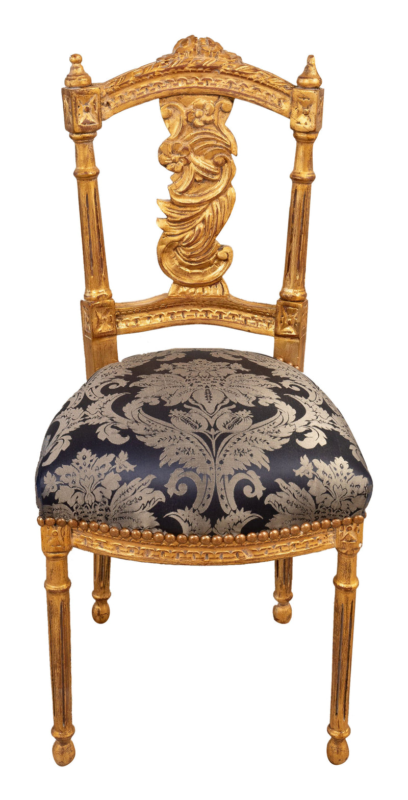 Biscottini Sedia poltrona stile francese Luigi XVI in legno massello di faggio poltroncina